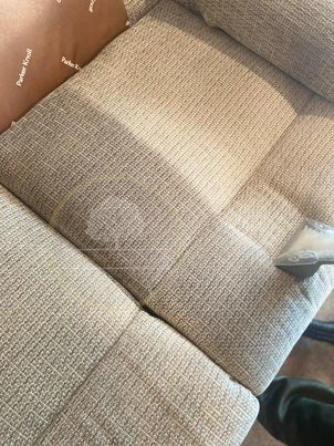 Sofa cleaned with Carpet Cleaning handheld attachment tool